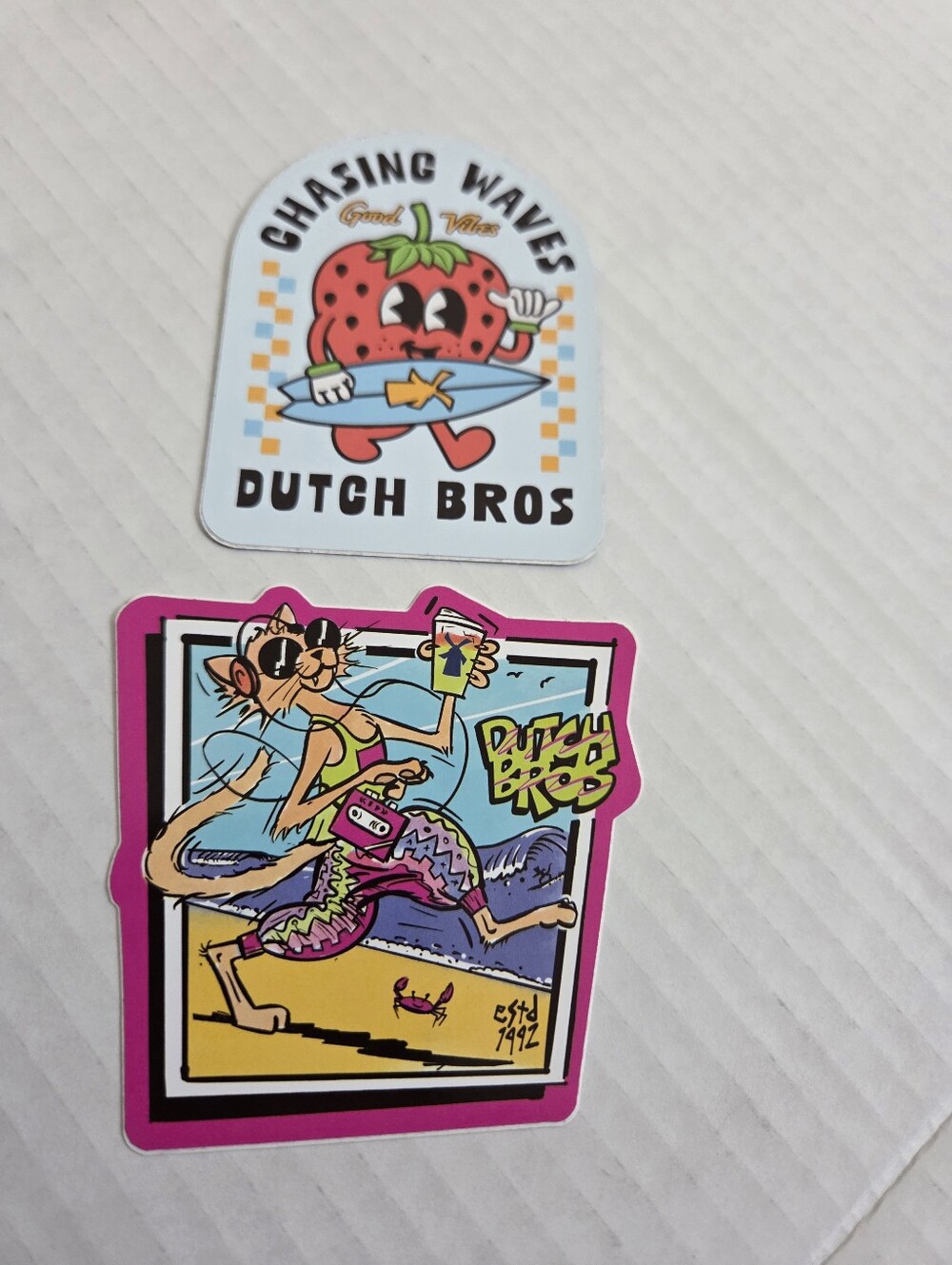 Dutch Bros authentic stickers from previous sticker drops